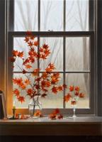 Autumn Window with Oriental Maple by Alexander Volkov